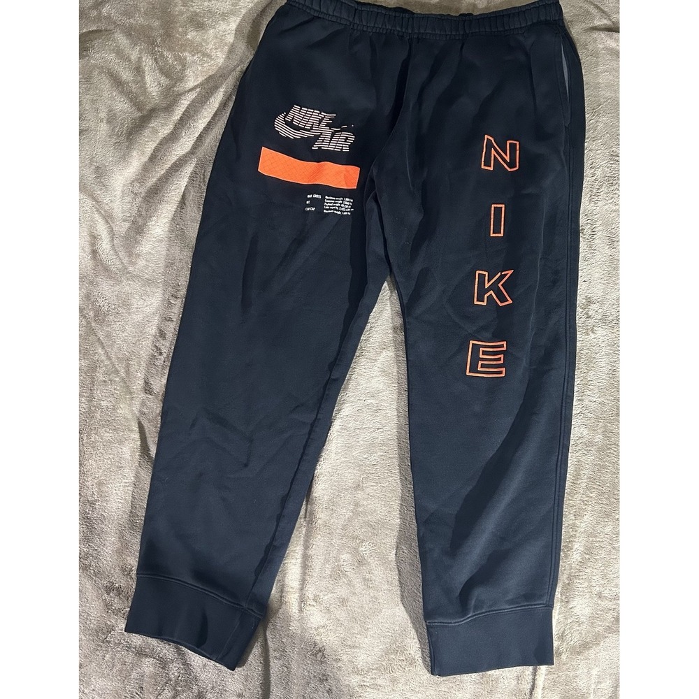 Nike Men's XXL Sweatpants Black Orange Nike Air Graphic Joggers